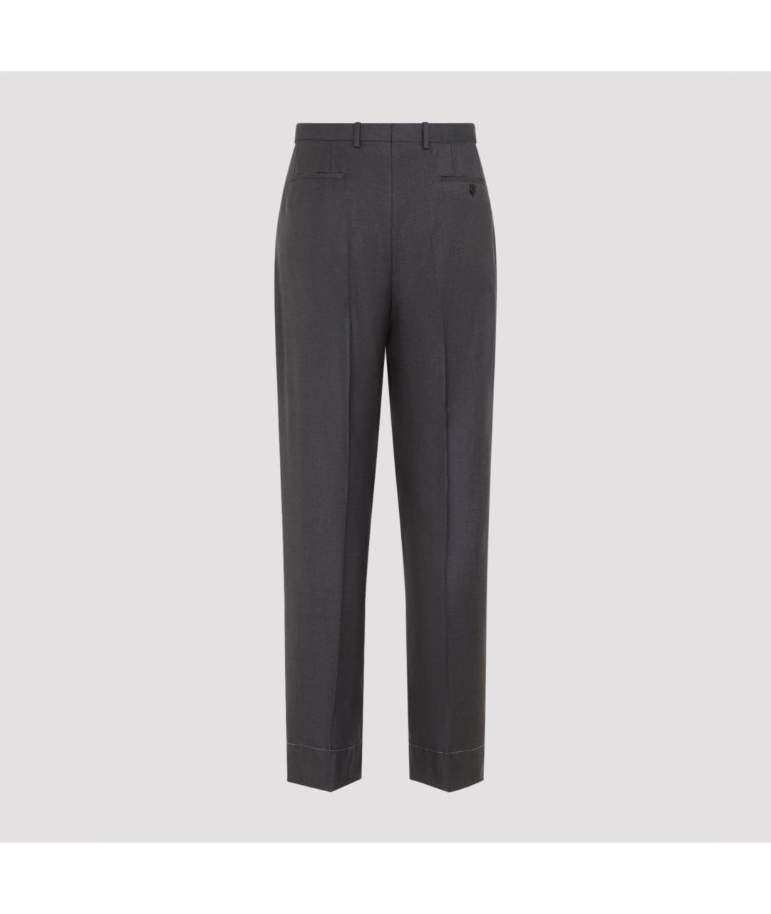 BRIONI Коричневые шерстяные повседневные брюки, фото 2