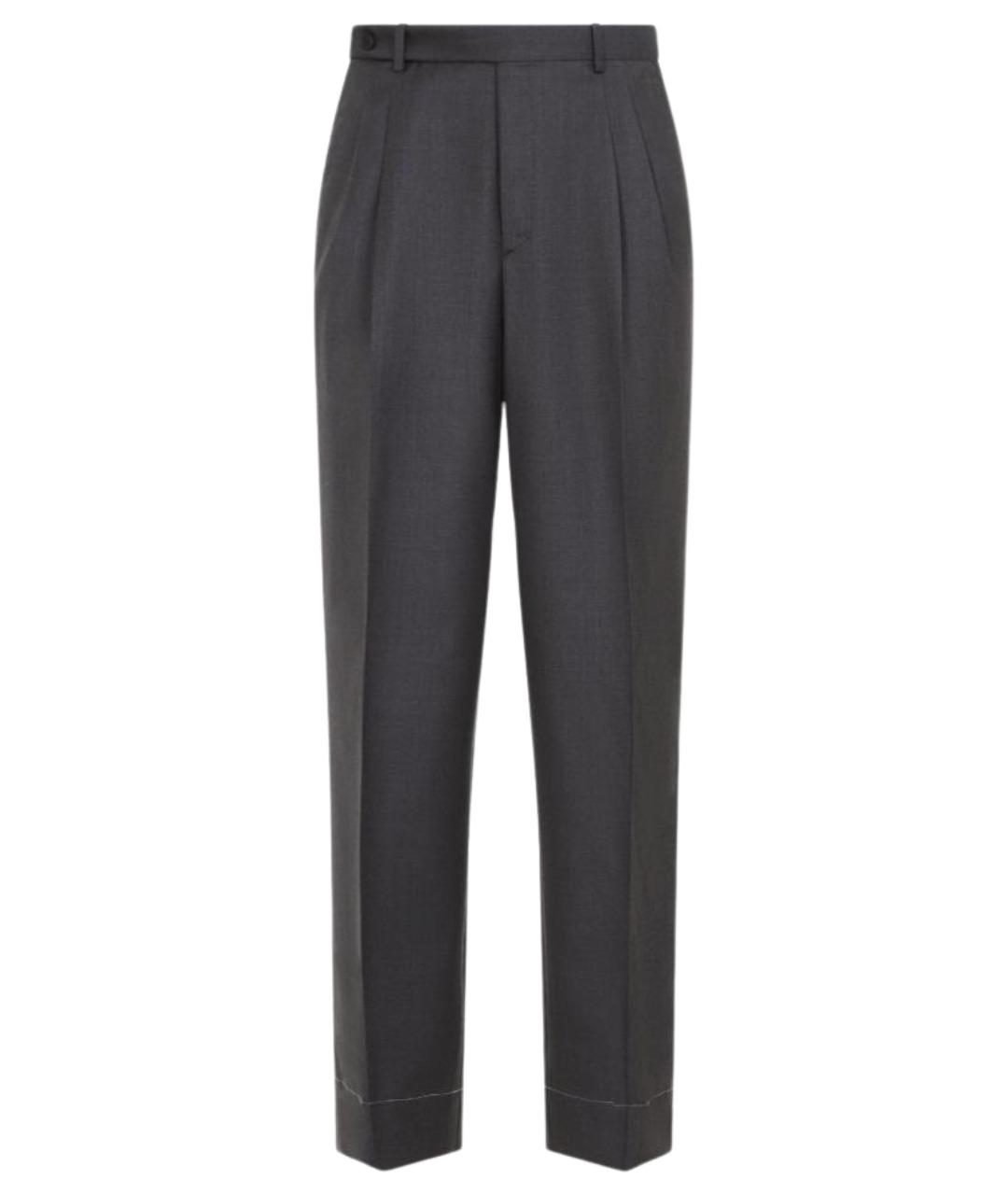 BRIONI Коричневые шерстяные повседневные брюки, фото 1