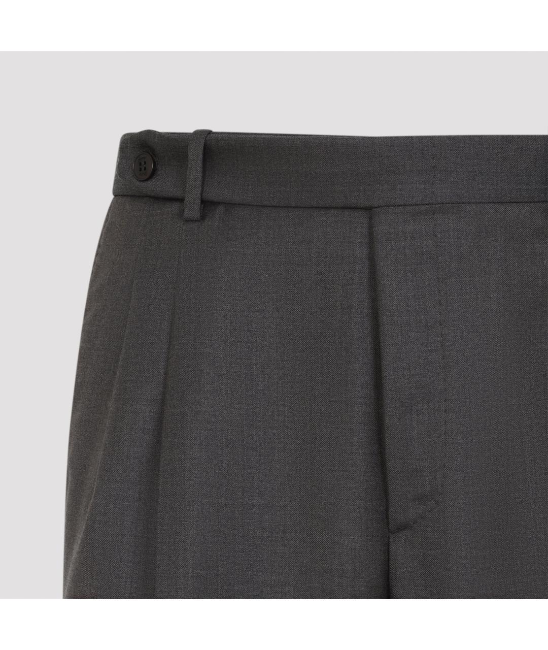 BRIONI Коричневые шерстяные повседневные брюки, фото 3