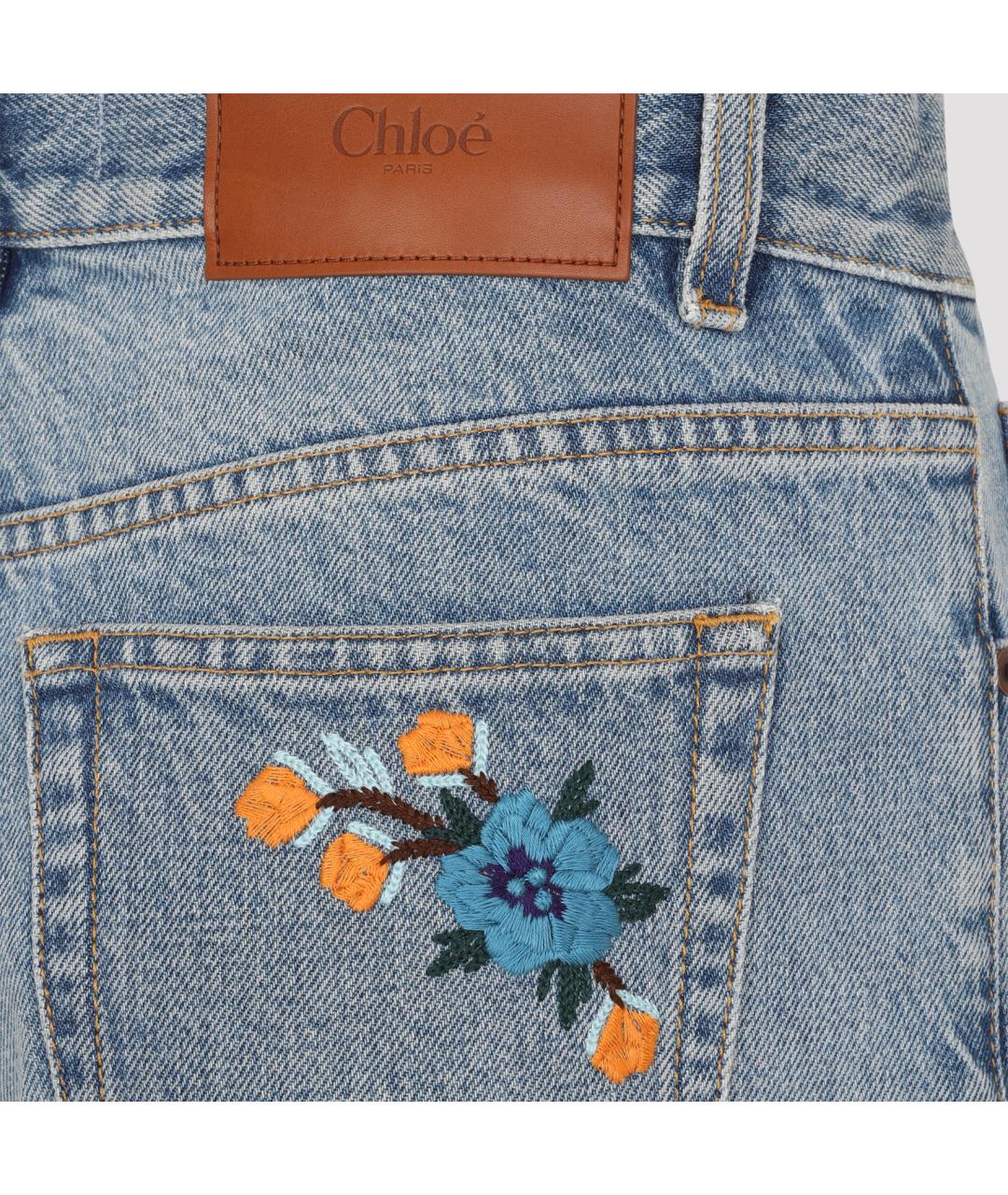 CHLOE Синие хлопковые прямые джинсы, фото 4