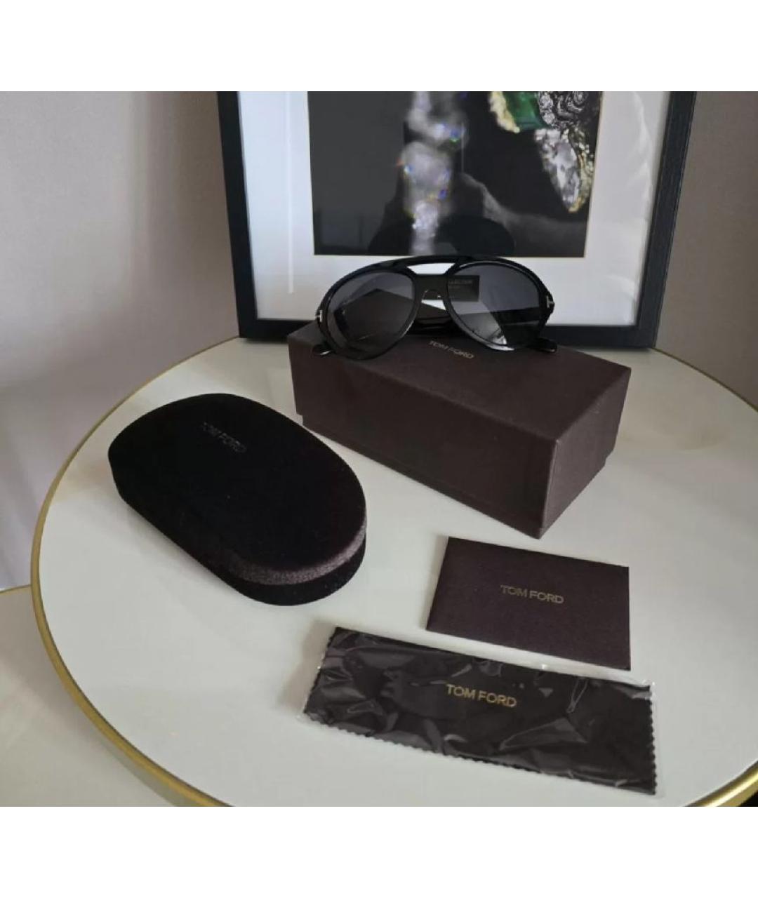 TOM FORD Черные пластиковые солнцезащитные очки, фото 4