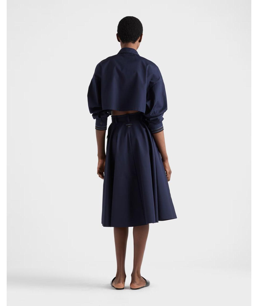 PRADA Темно-синяя полиэстеровая куртка, фото 4