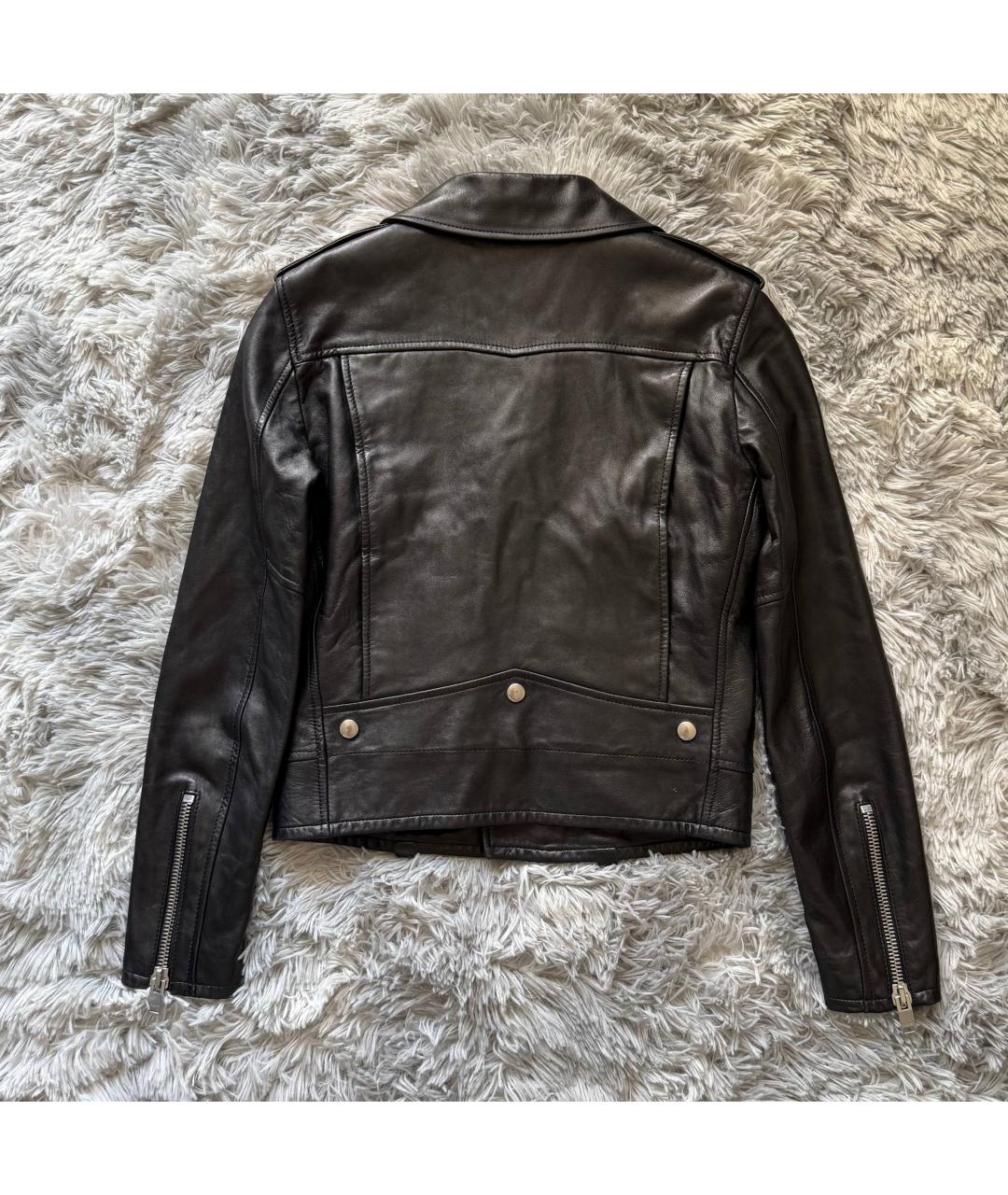 SAINT LAURENT Черная кожаная куртка, фото 2