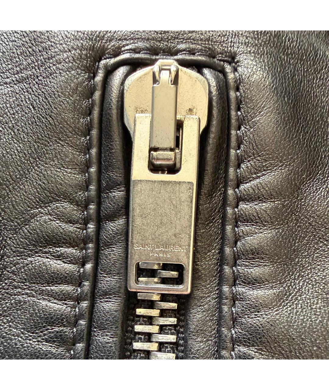 SAINT LAURENT Черная кожаная куртка, фото 8