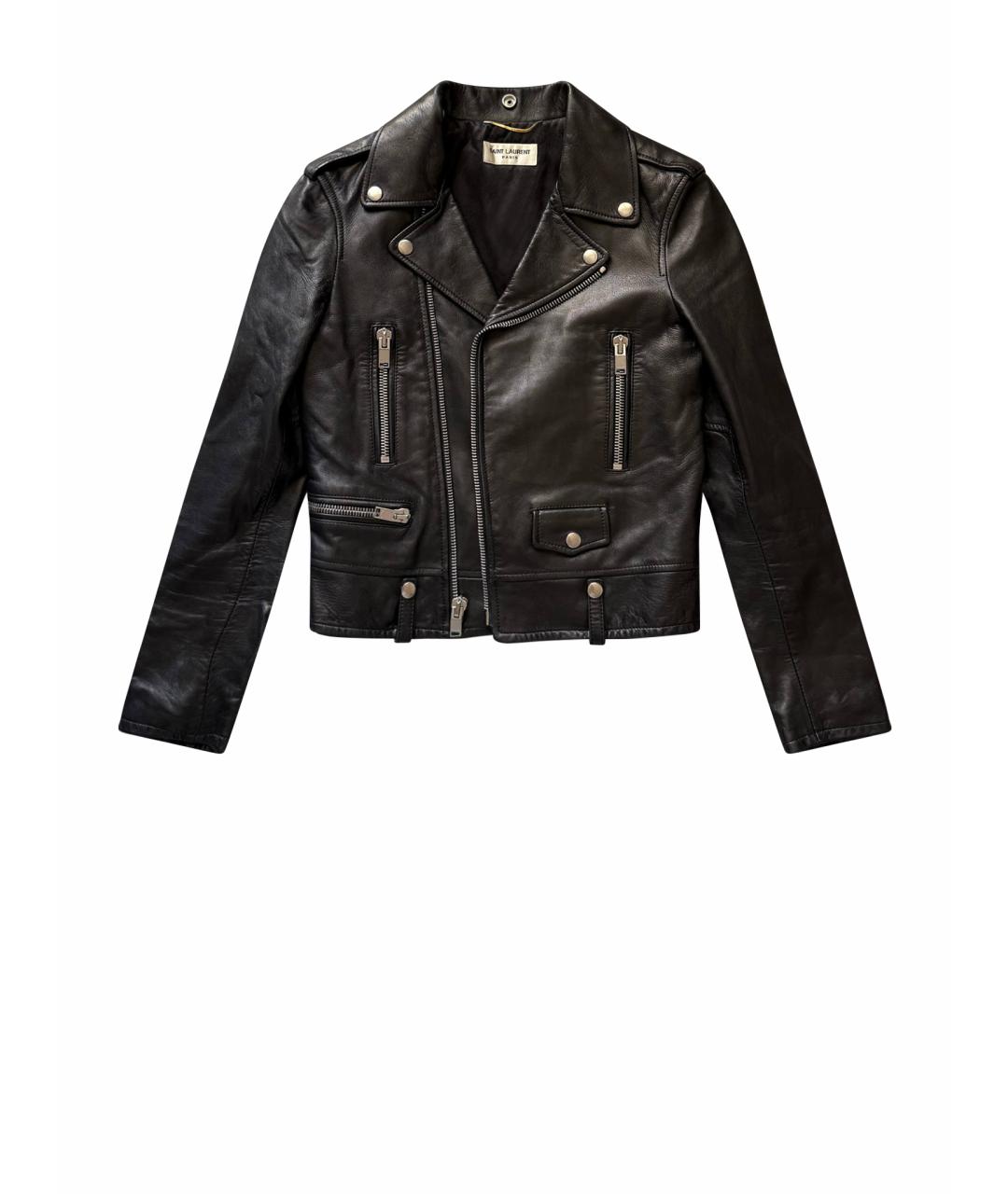 SAINT LAURENT Черная кожаная куртка, фото 1