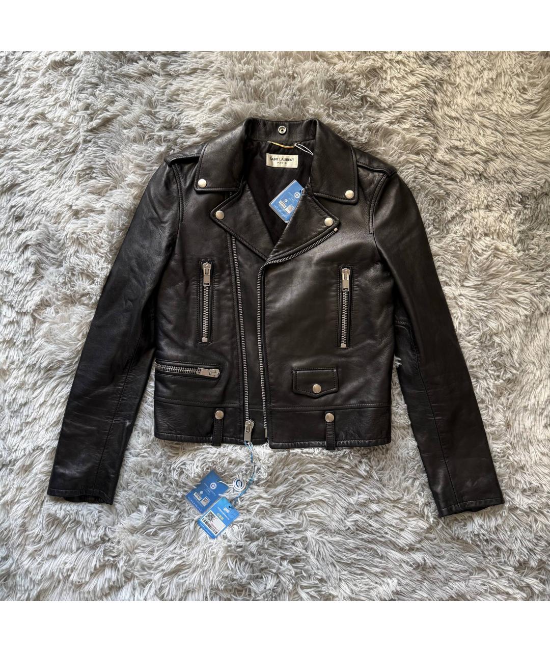 SAINT LAURENT Черная кожаная куртка, фото 10