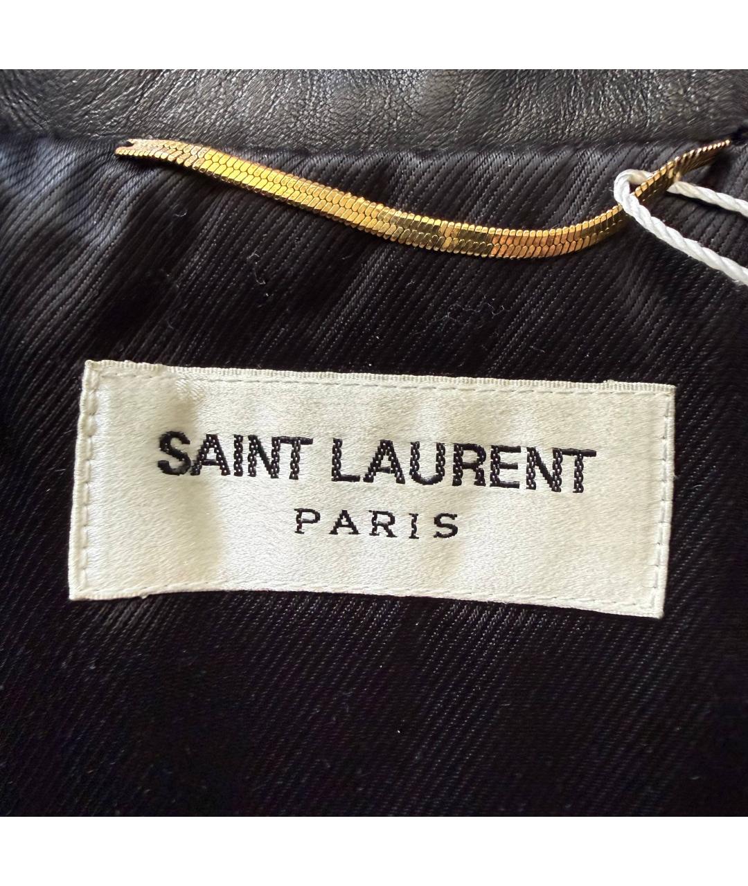 SAINT LAURENT Черная кожаная куртка, фото 3
