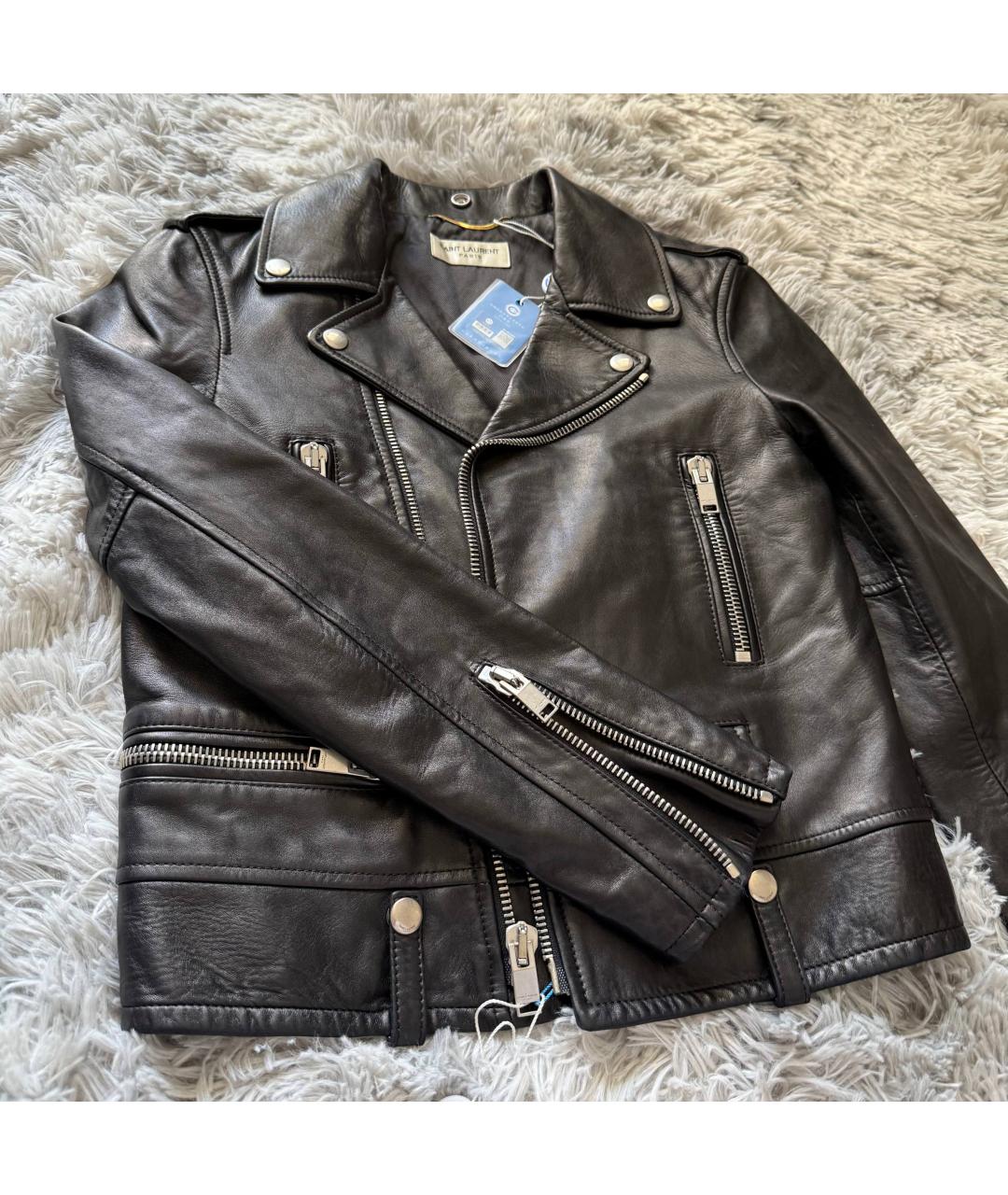 SAINT LAURENT Черная кожаная куртка, фото 9