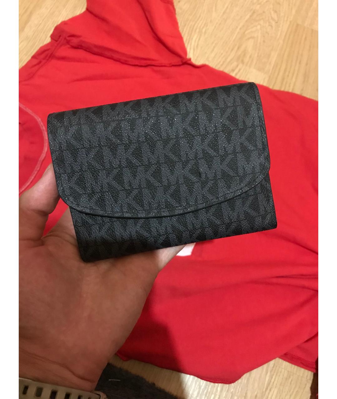 MICHAEL KORS Черный кожаный кошелек, фото 5