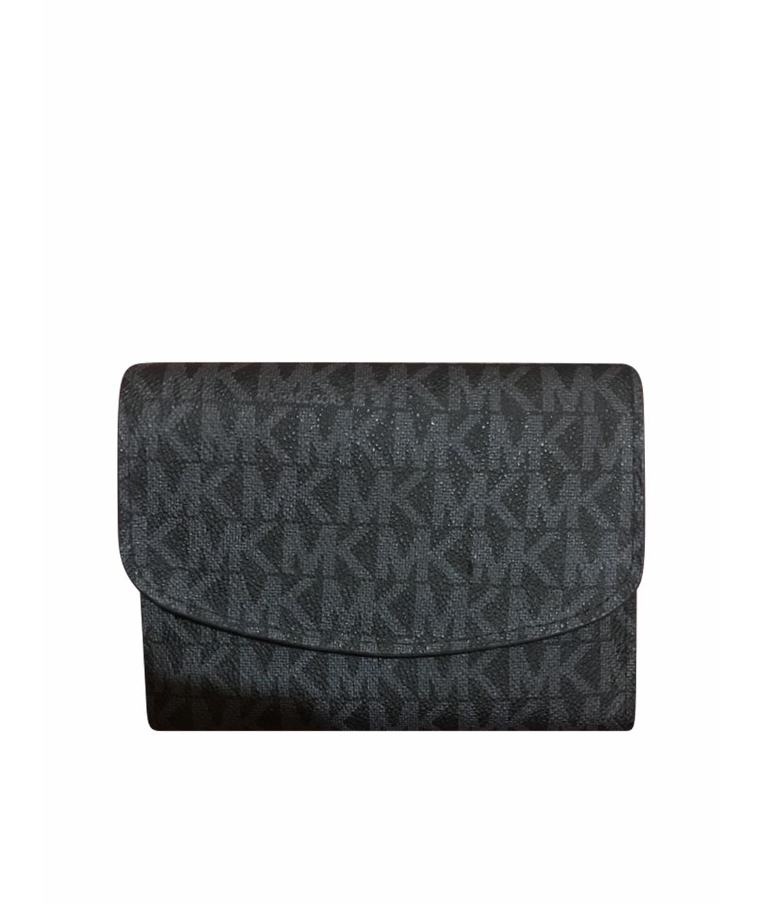 MICHAEL KORS Черный кожаный кошелек, фото 1