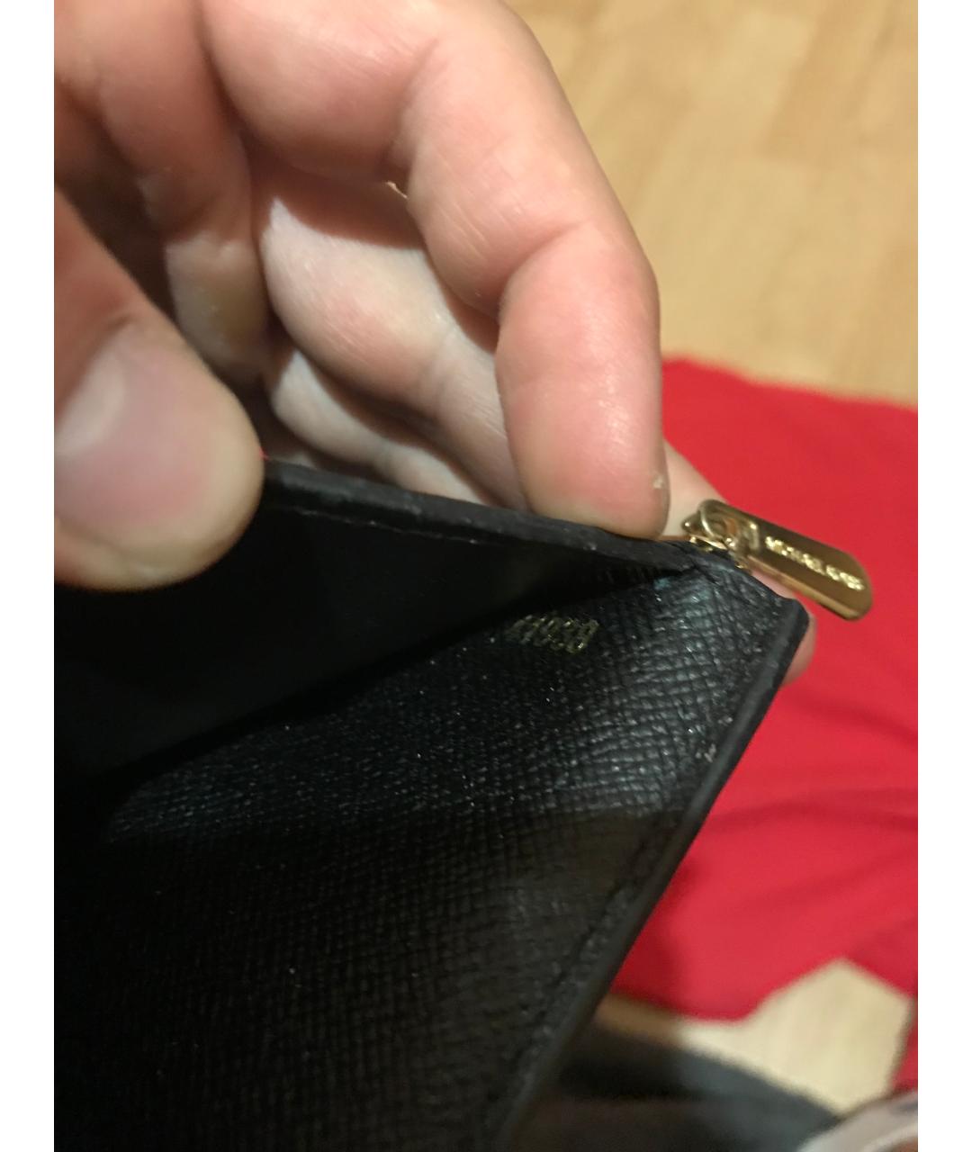 MICHAEL KORS Черный кожаный кошелек, фото 4
