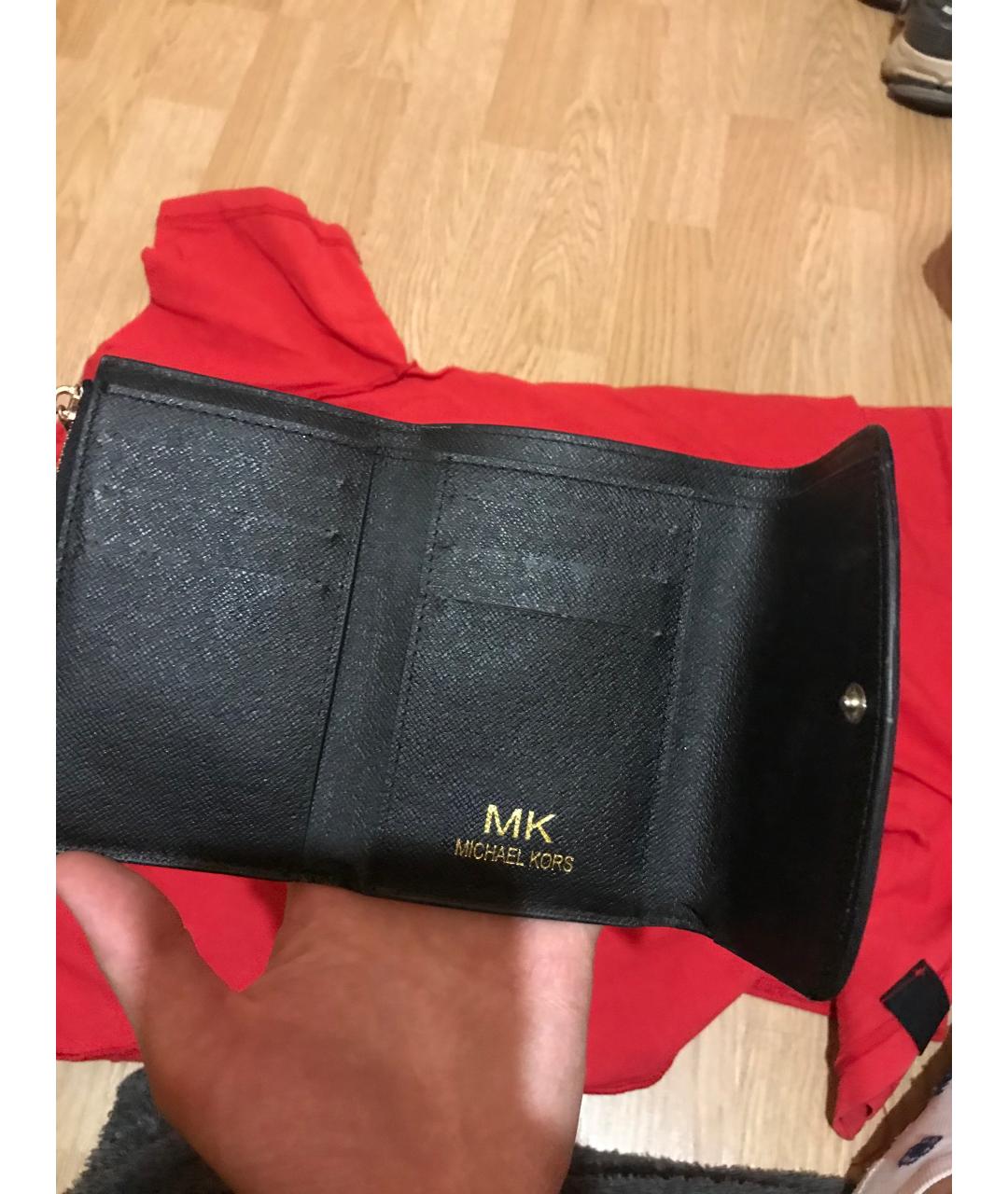 MICHAEL KORS Черный кожаный кошелек, фото 2