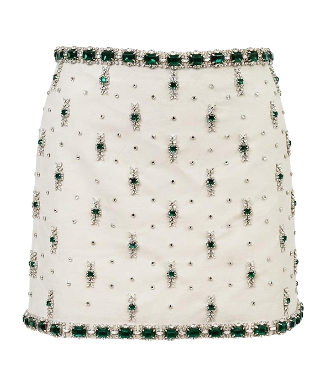 MIU MIU Бежевая хлопковая юбка мини, фото 1