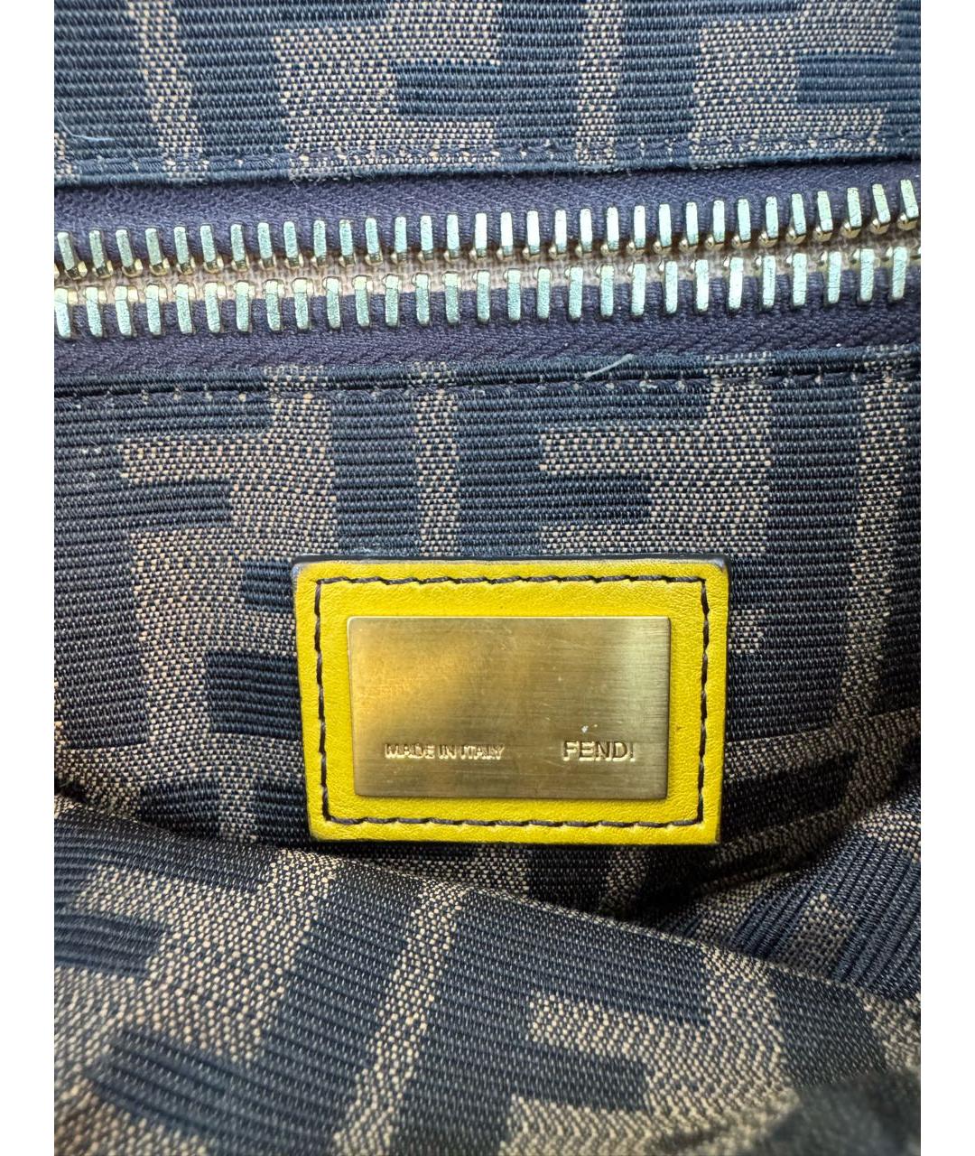 FENDI Горчичная кожаная сумка через плечо, фото 5