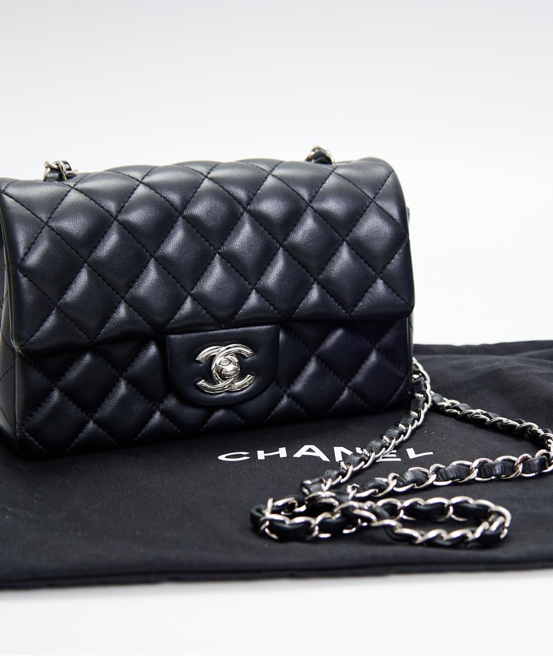 CHANEL Черная кожаная сумка через плечо, фото 6