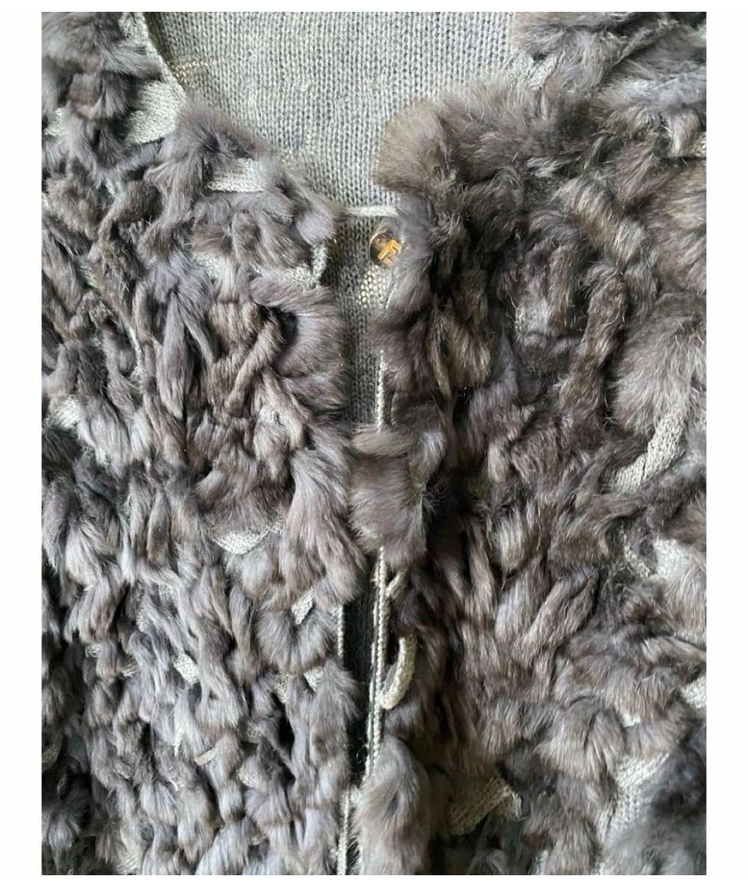 FENDI Серая меховая шуба, фото 3