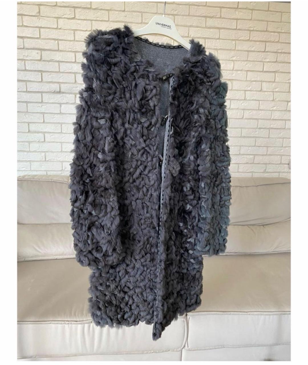 FENDI Серая меховая шуба, фото 5