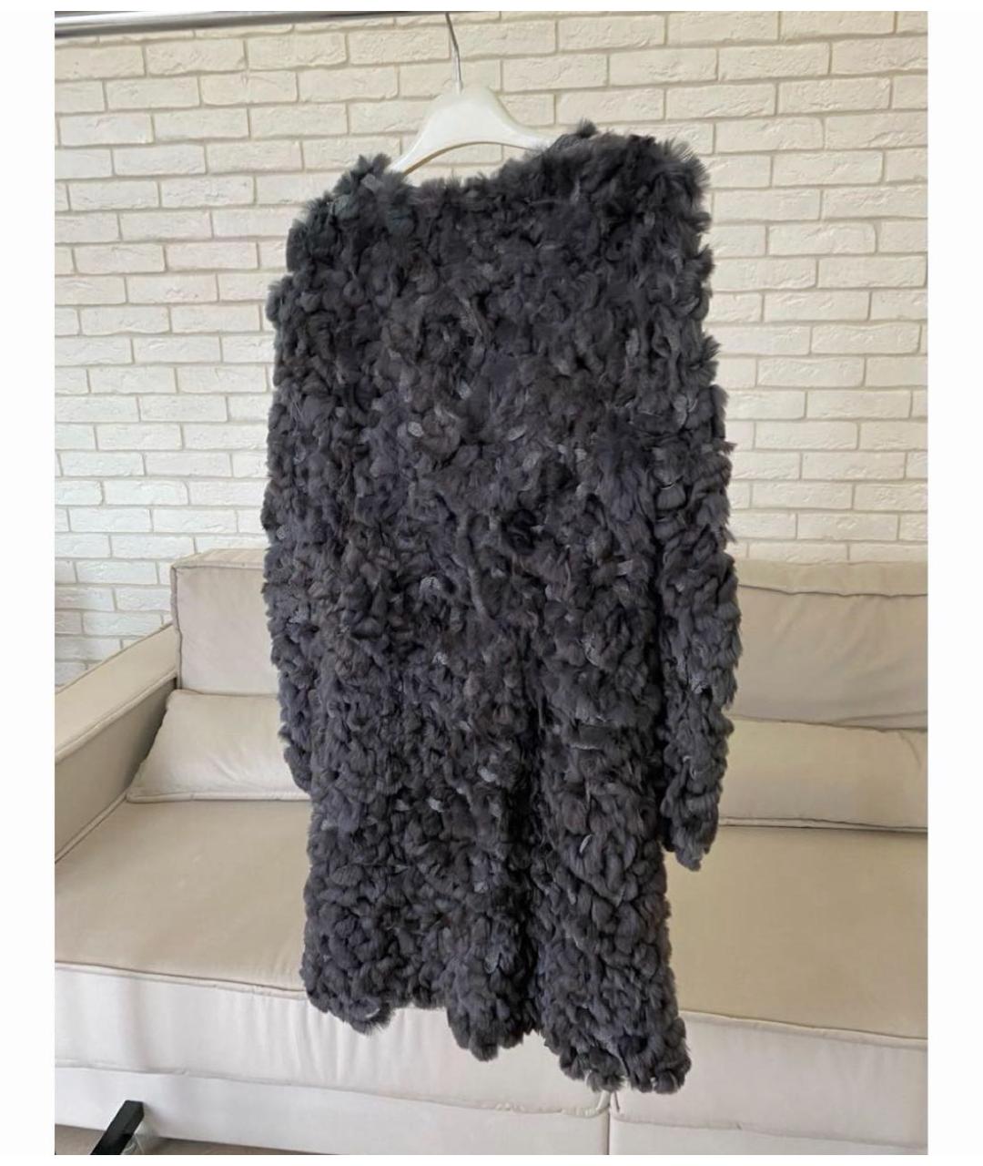 FENDI Серая меховая шуба, фото 2