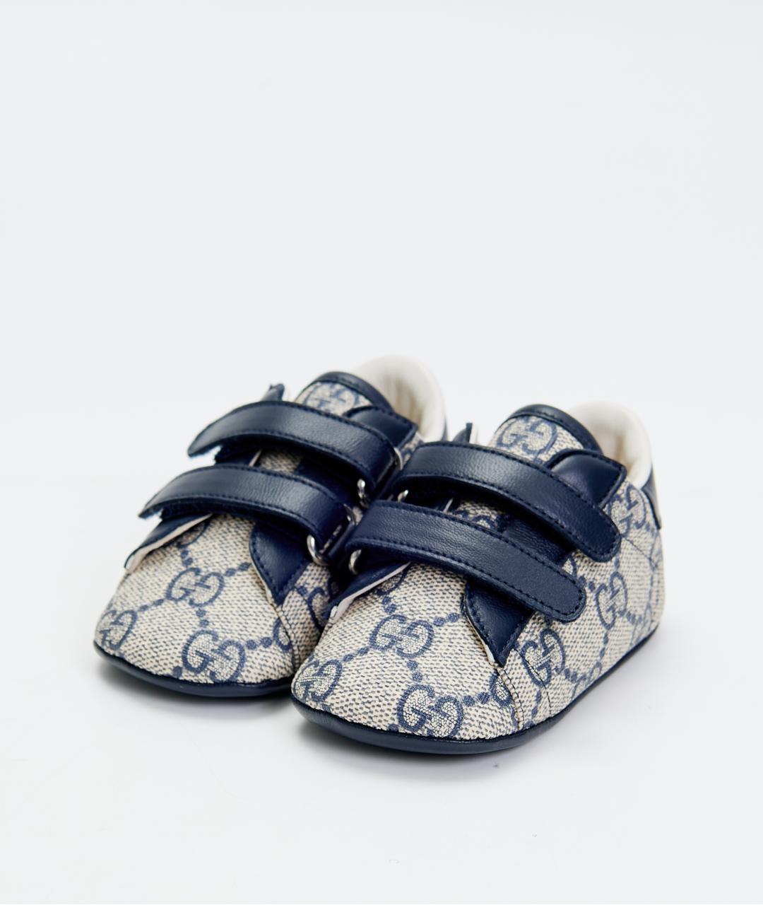 GUCCI Синие кожаные кеды, фото 2