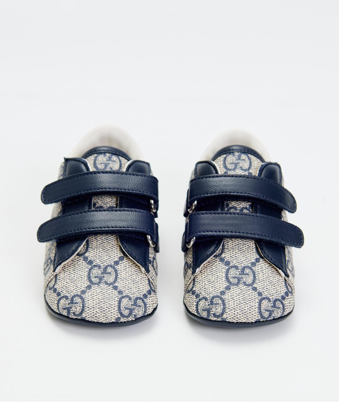 GUCCI Синие кожаные кеды, фото 4