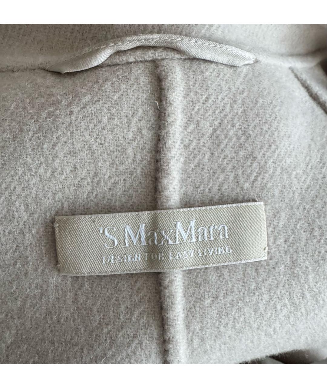 'S MAX MARA Бежевое шерстяное пальто, фото 3