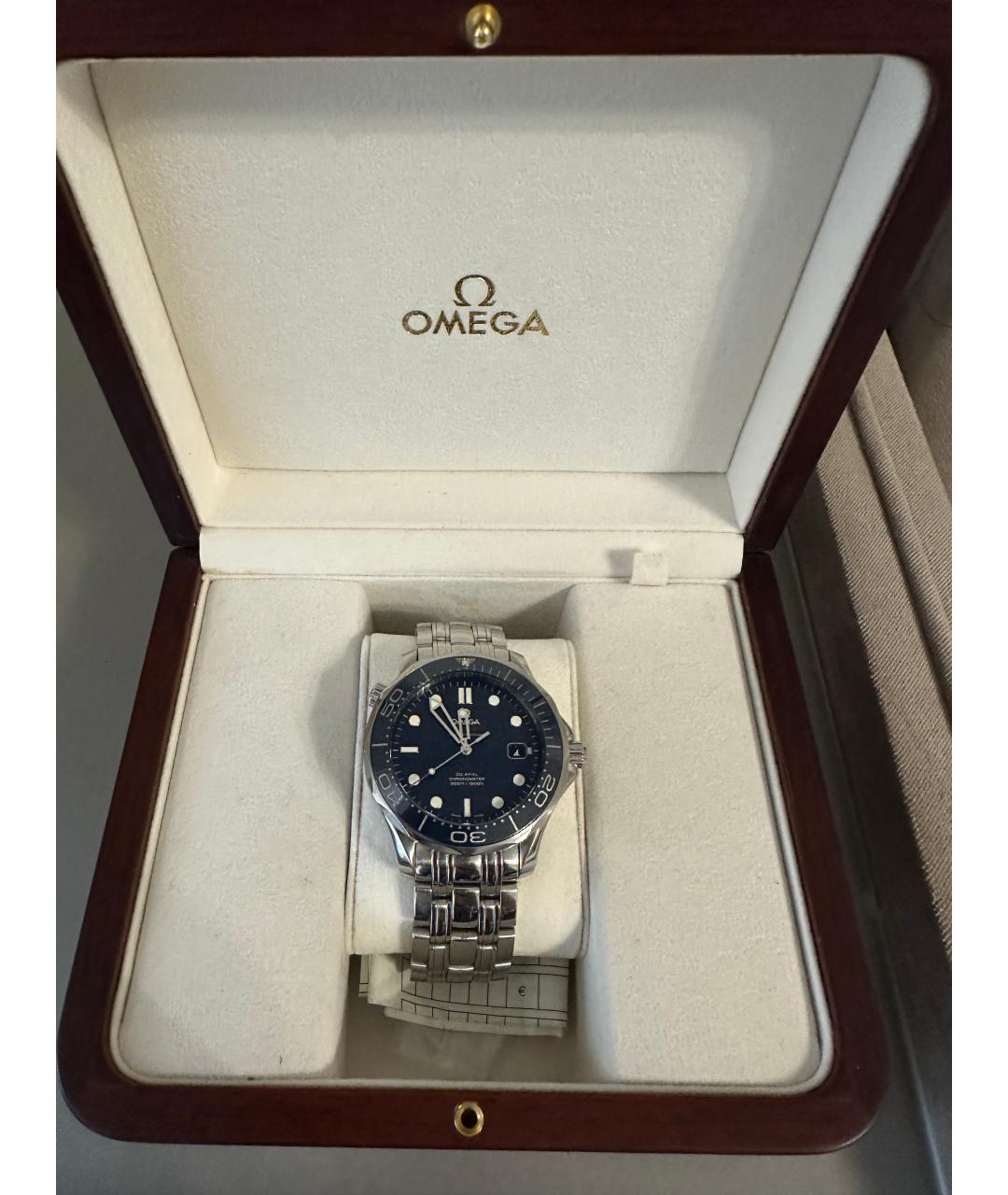 OMEGA Синие стальные часы, фото 5