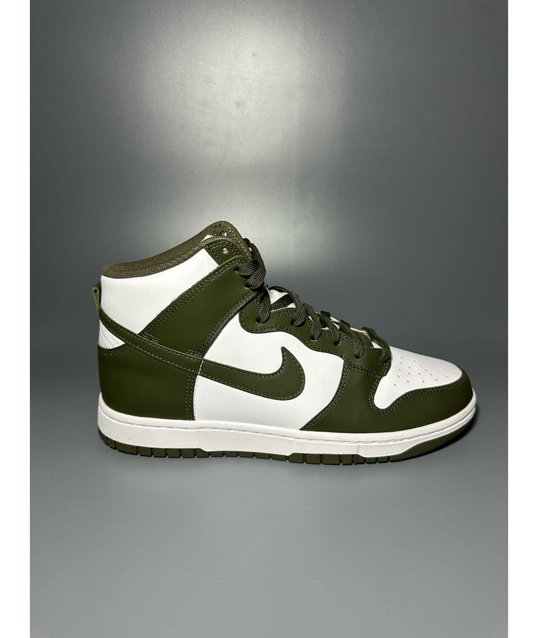 NIKE Зеленые кожаные высокие кроссовки / кеды, фото 9