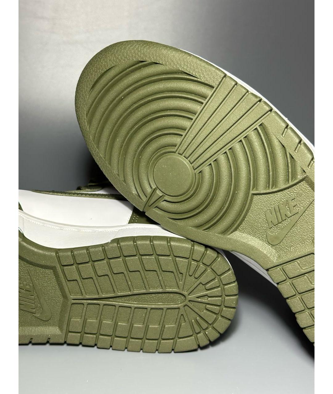 NIKE Зеленые кожаные высокие кроссовки / кеды, фото 7