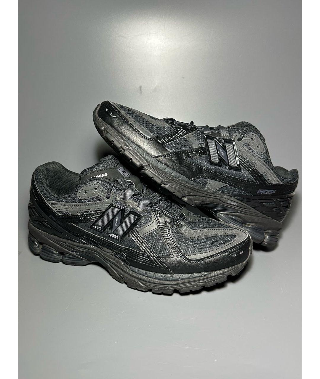 NEW BALANCE Черные кожаные низкие кроссовки / кеды, фото 5