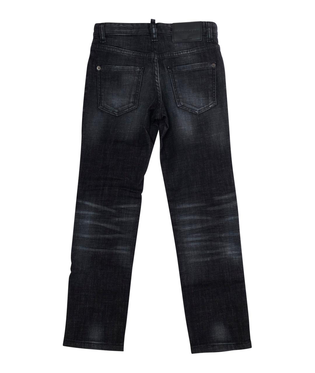 DSQUARED2 Черные хлопковые детские джинсы, фото 2