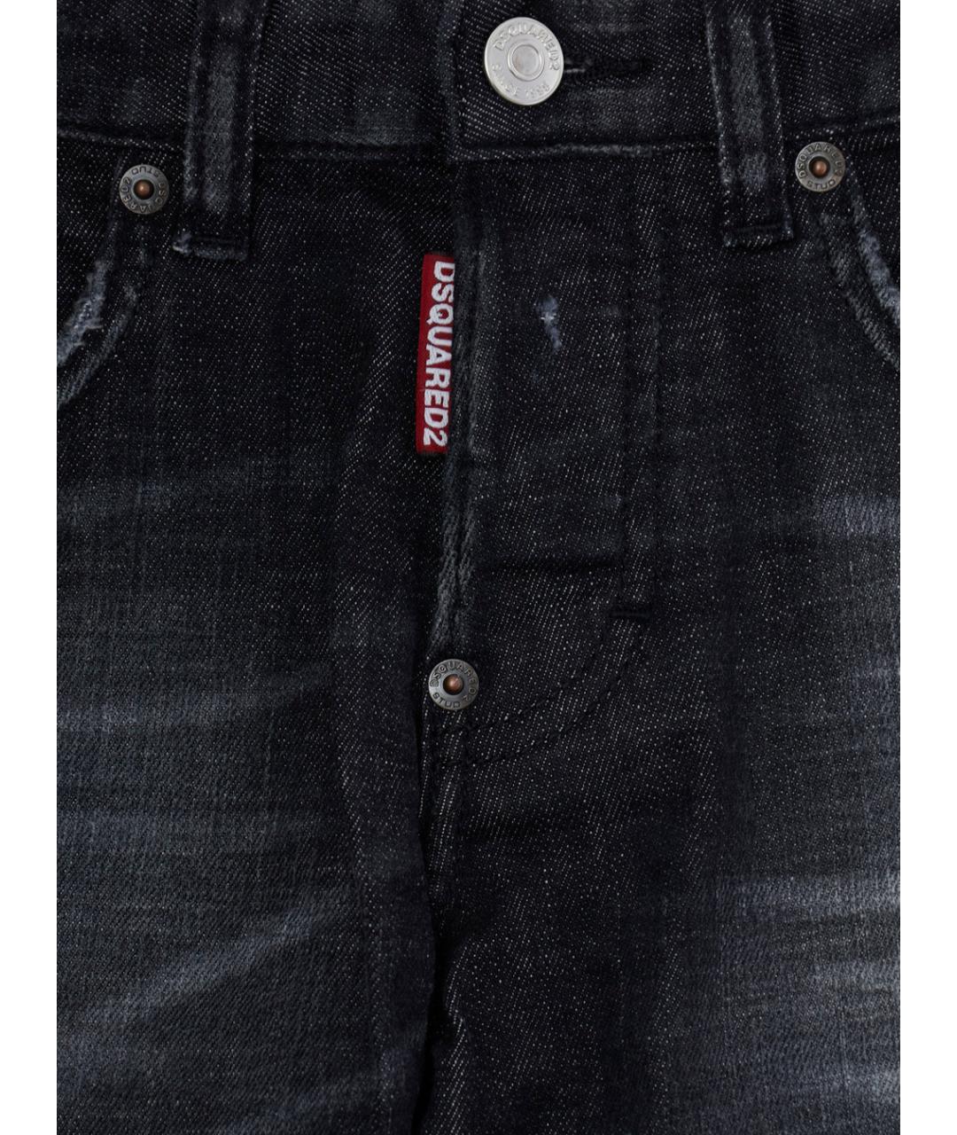 DSQUARED2 Черные хлопковые детские джинсы, фото 3