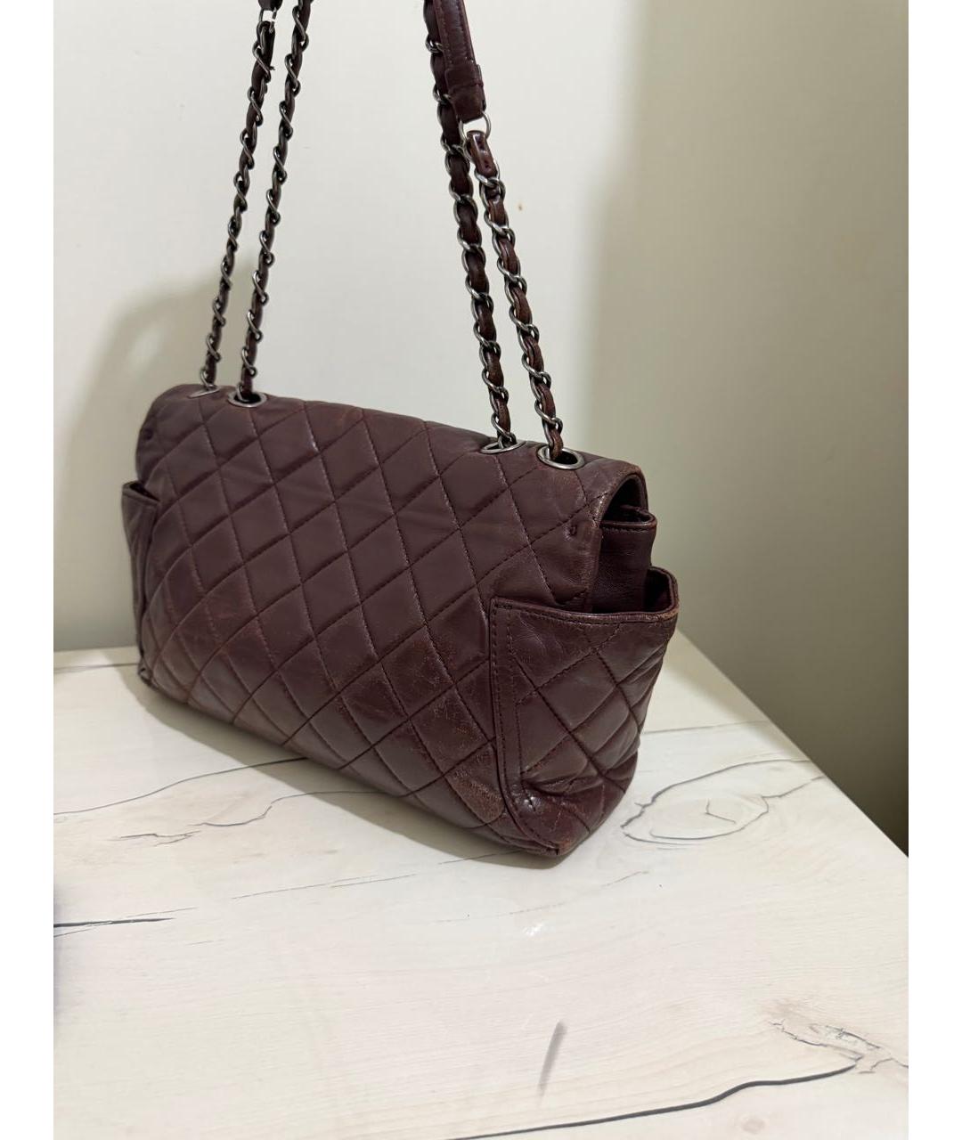 CHANEL Бордовая кожаная сумка через плечо, фото 2