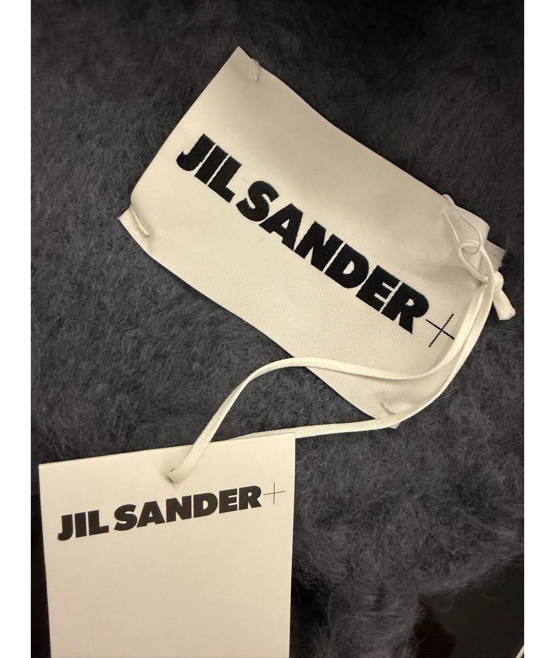 JIL SANDER Серый шарф, фото 3