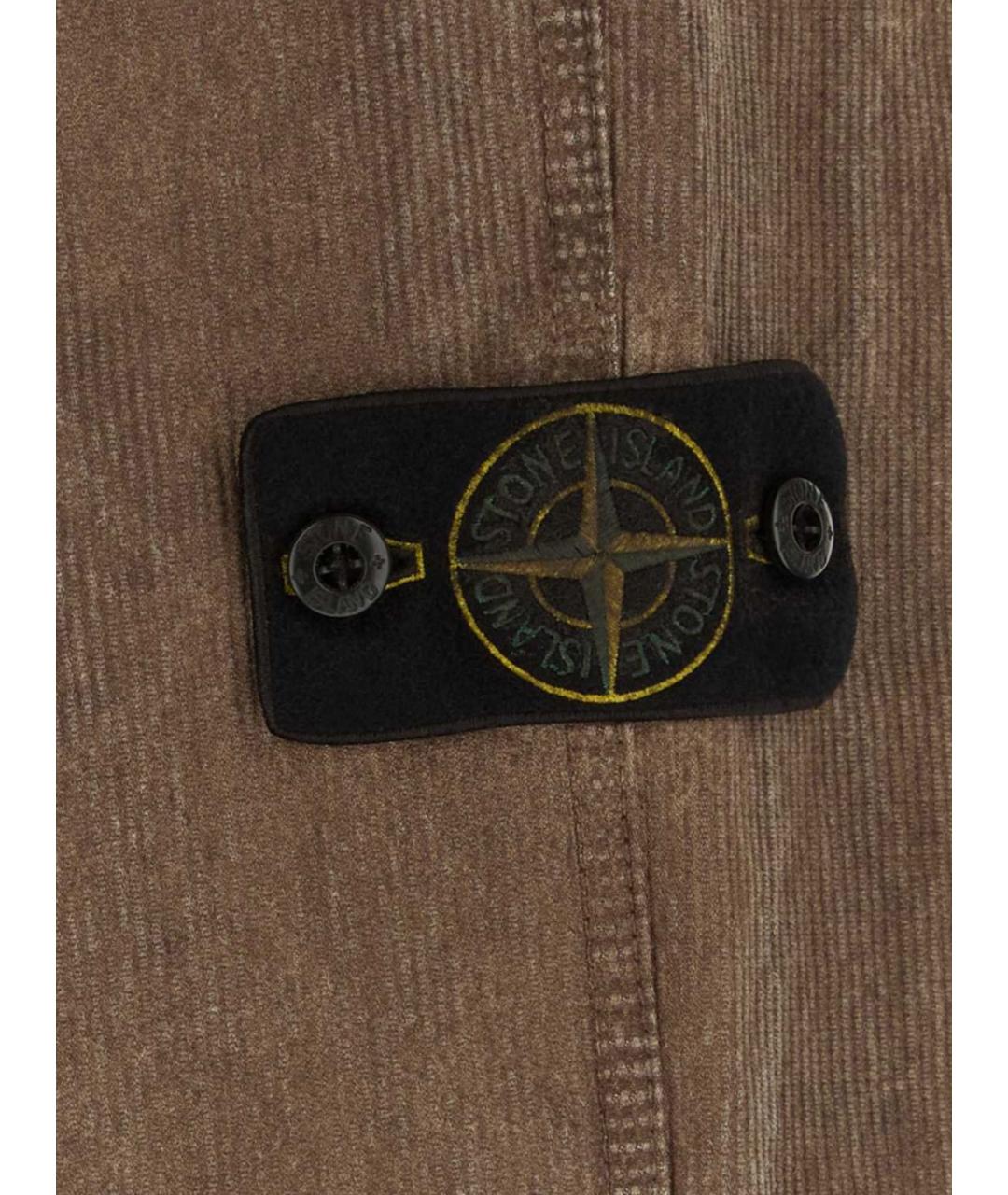 STONE ISLAND Бежевые хлопковые повседневные брюки, фото 4