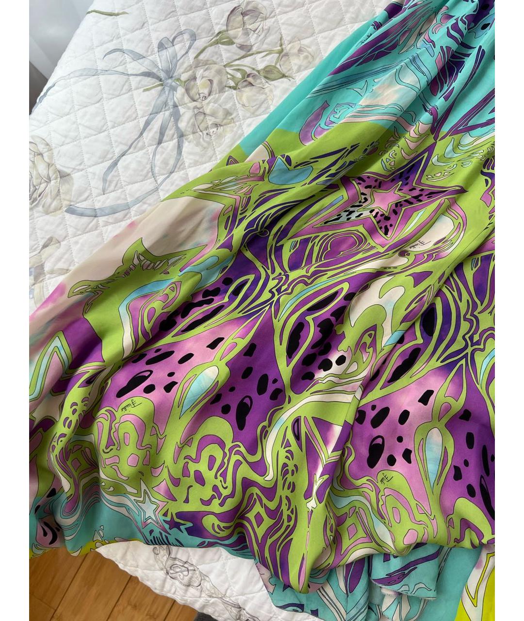 EMILIO PUCCI Мульти шелковое коктейльное платье, фото 7