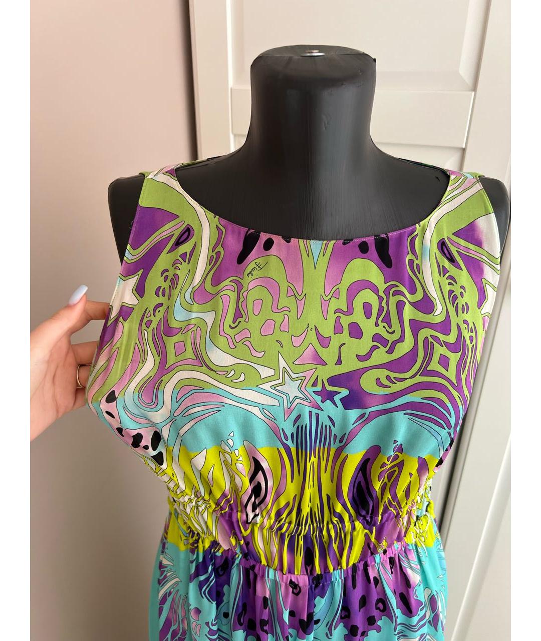 EMILIO PUCCI Мульти шелковое коктейльное платье, фото 5