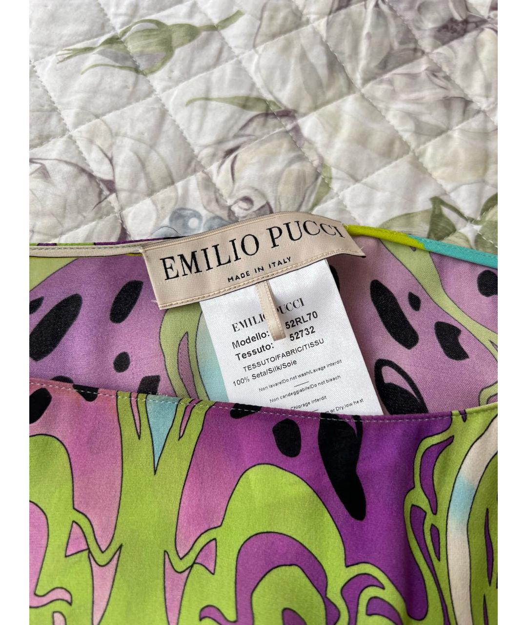 EMILIO PUCCI Мульти шелковое коктейльное платье, фото 8