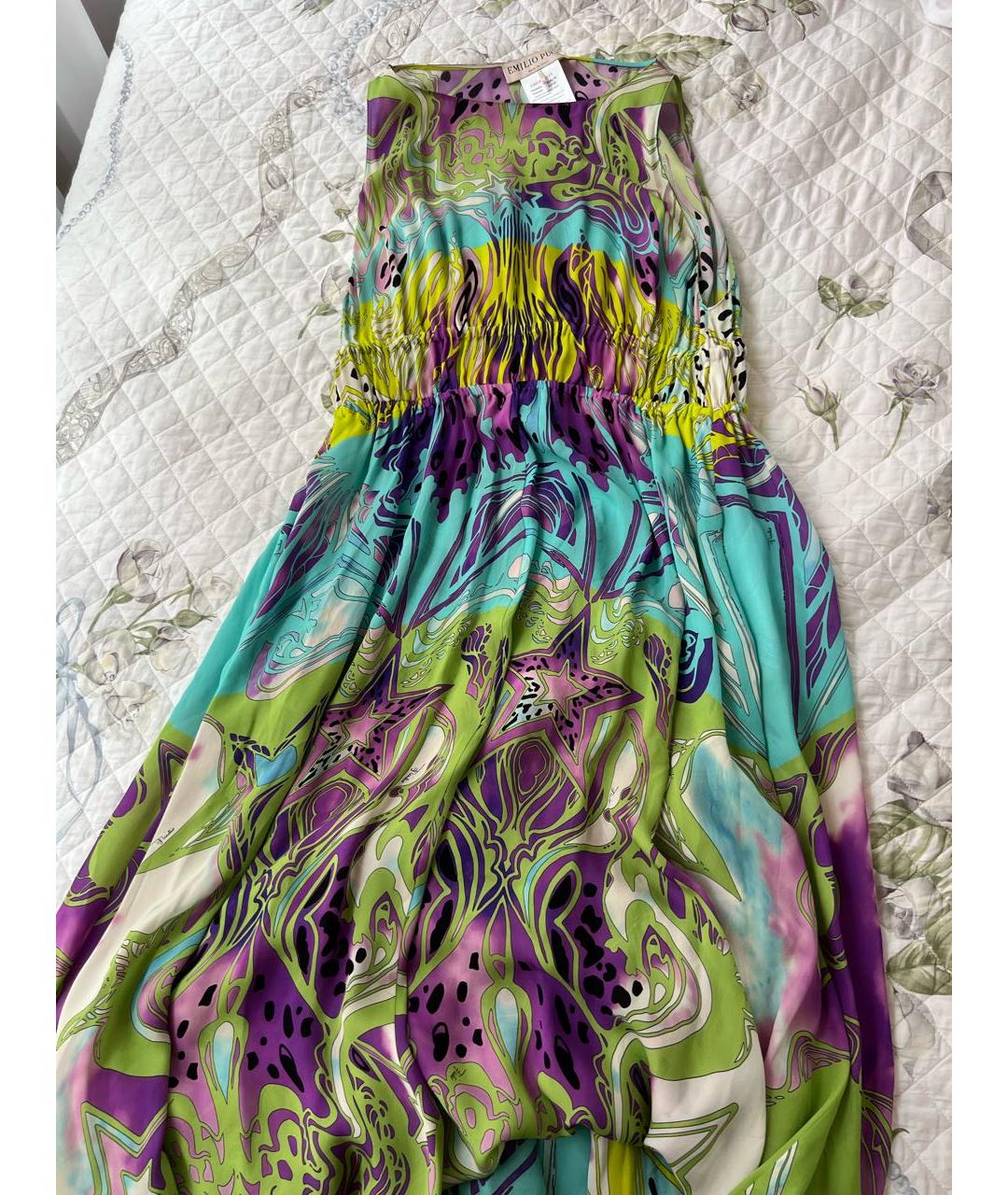 EMILIO PUCCI Мульти шелковое коктейльное платье, фото 6