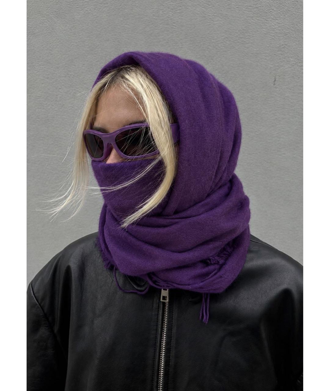 LANVIN Фиолетовый кашемировый шарф, фото 3