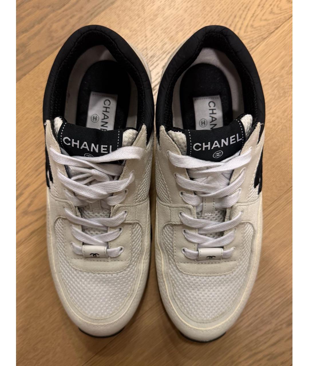 CHANEL Белые кожаные кеды, фото 3