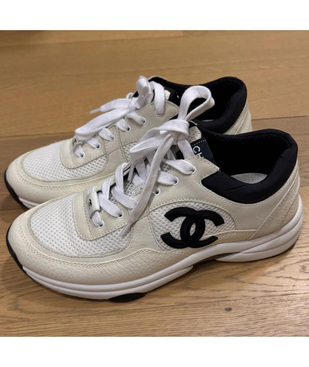 CHANEL Белые кожаные кеды, фото 6