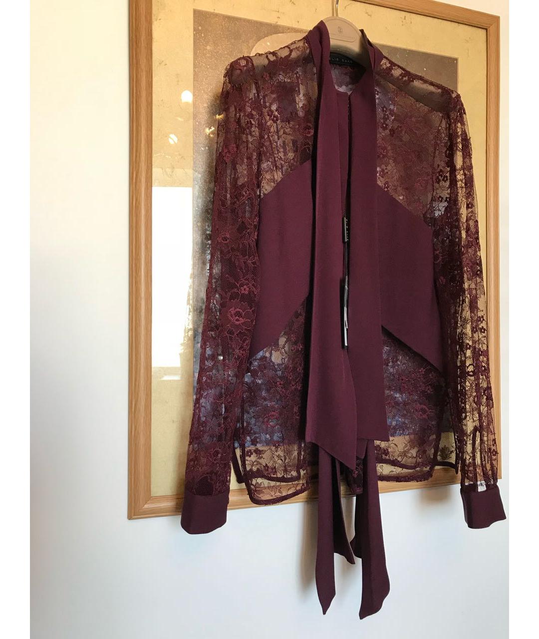 ELIE SAAB Бордовая шелковая блузы, фото 5