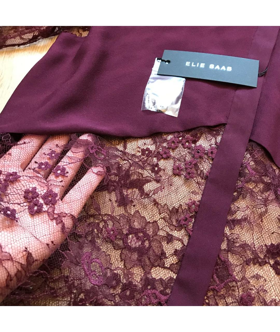 ELIE SAAB Бордовая шелковая блузы, фото 2