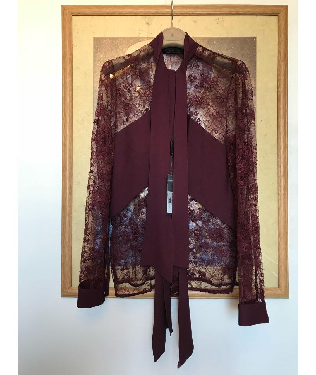 ELIE SAAB Бордовая шелковая блузы, фото 7