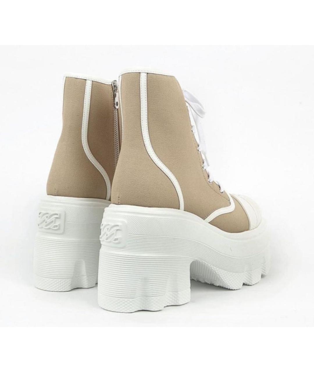 CASADEI Бежевые текстильные ботинки, фото 4