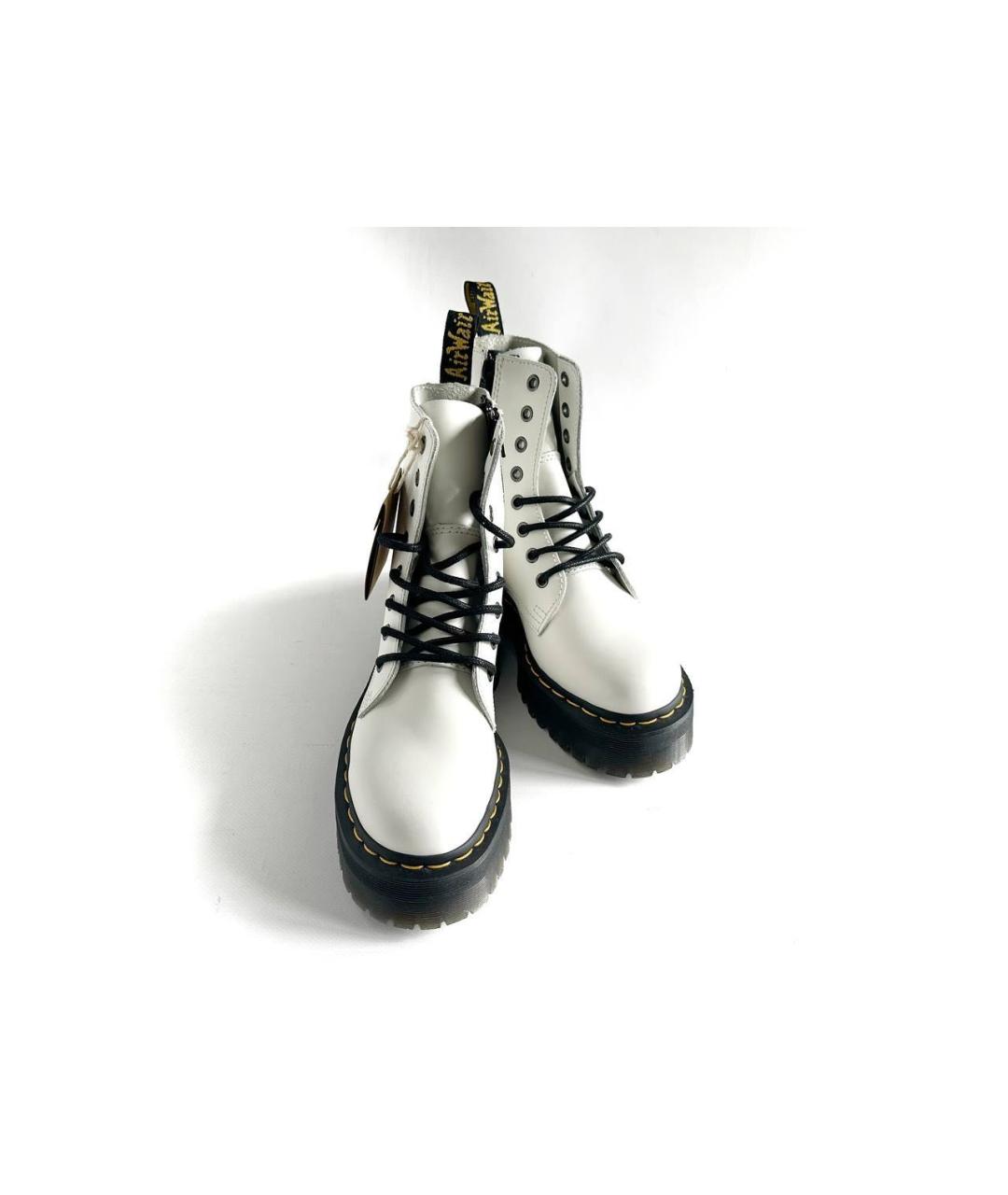 DR. MARTENS Белые кожаные ботинки, фото 2