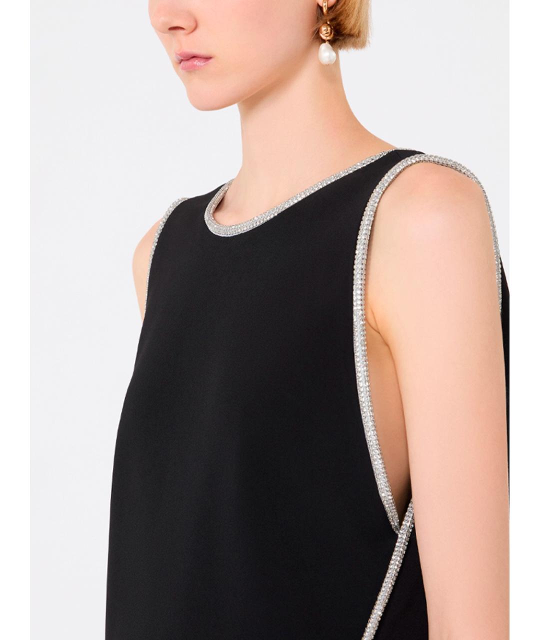 SPORTMAX Черная вискозная майка, фото 6
