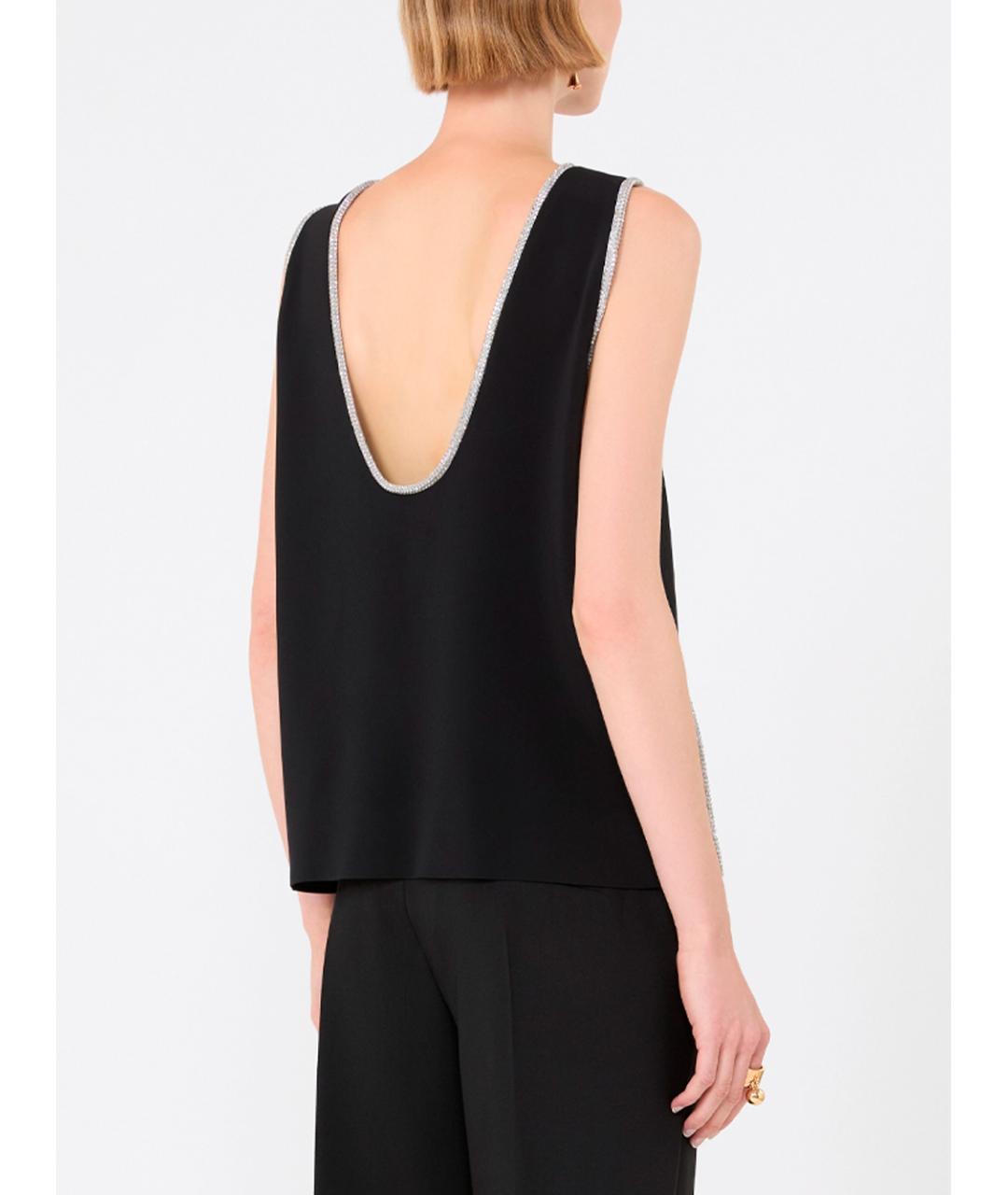 SPORTMAX Черная вискозная майка, фото 3