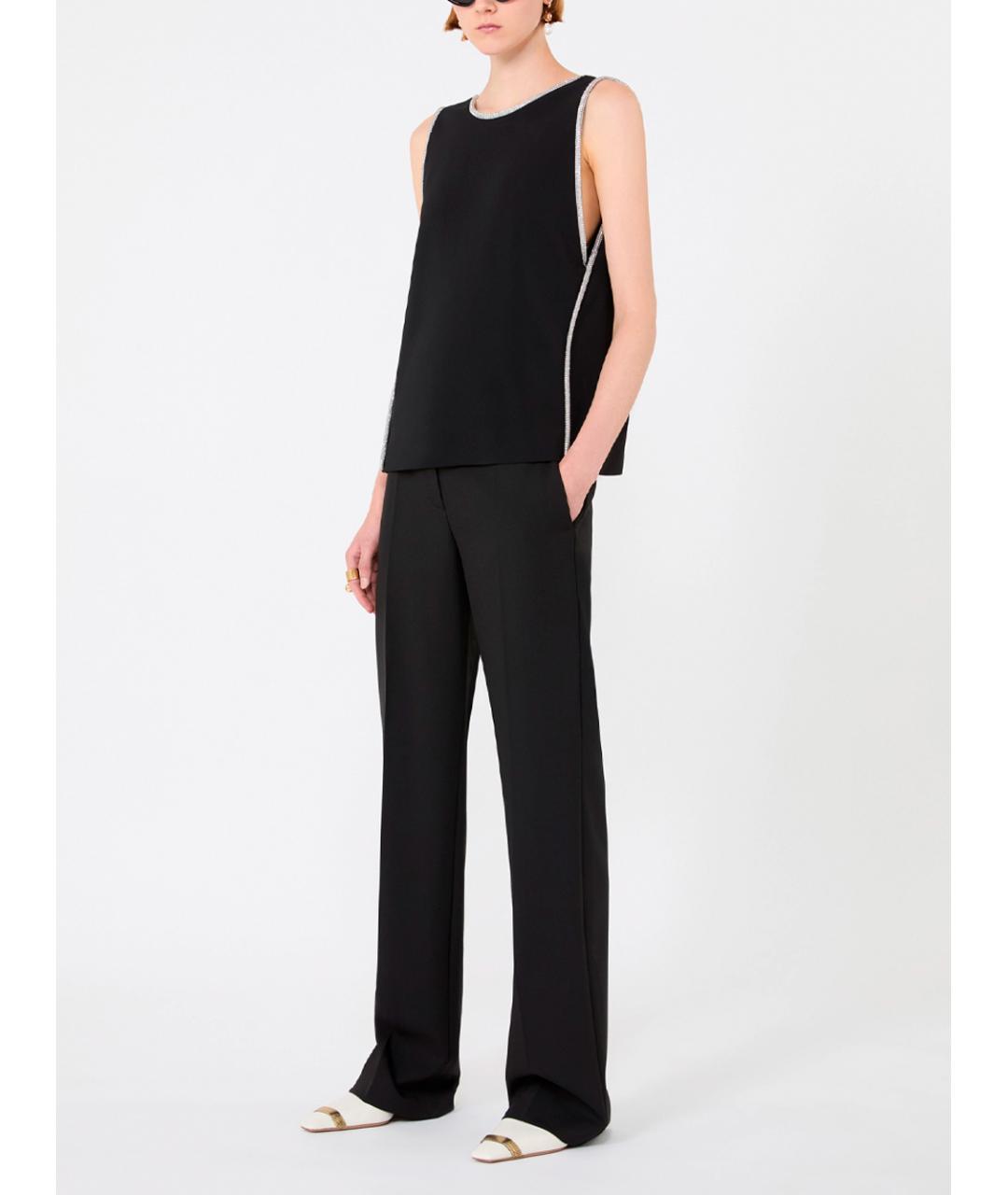 SPORTMAX Черная вискозная майка, фото 7