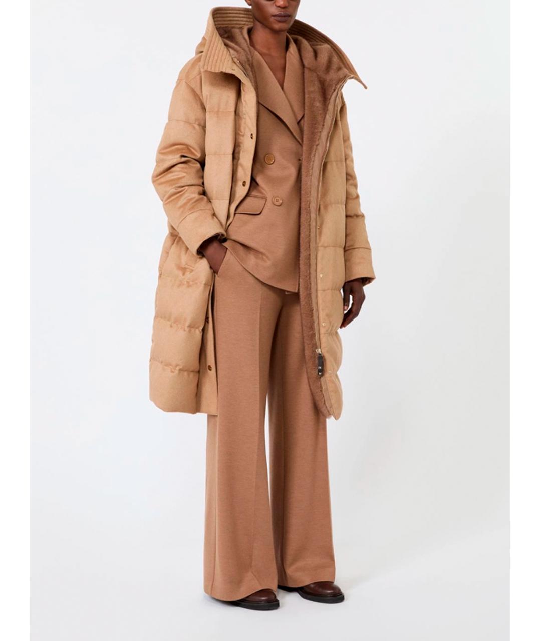 MAX MARA Бежевое кожаное пальто, фото 6